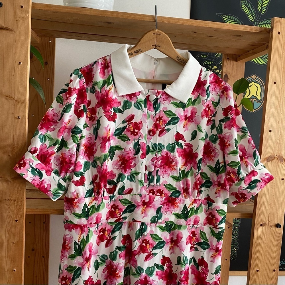Alexia Admor Pink Floral Summer Garden Emery Dress Size 14 - Picture 6 of 16